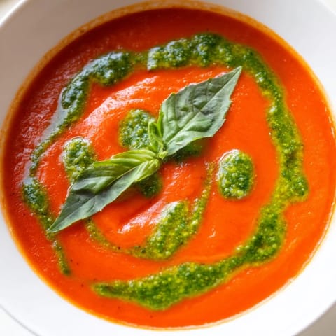Tomato Soup with Basil Pesto