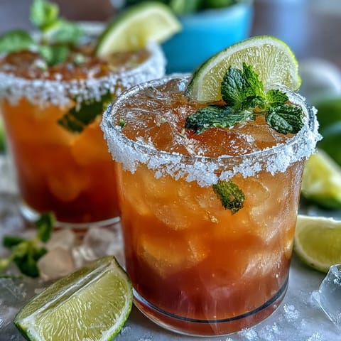 Cinco de Mayo Margarita Mocktail with Lime and Salt Rim, served in a festive glass with a salted rim and lime slices. Bright, refreshing citrus drink perfect for celebrations.