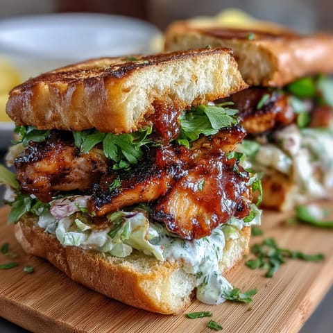 Festive 4th of July BBQ chicken sliders with coleslaw on soft buns, juicy and smoky with crisp, tangy topping.  