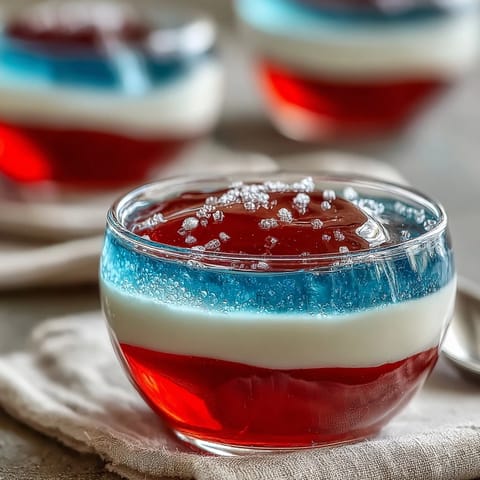 Red White Blue Layered Jello