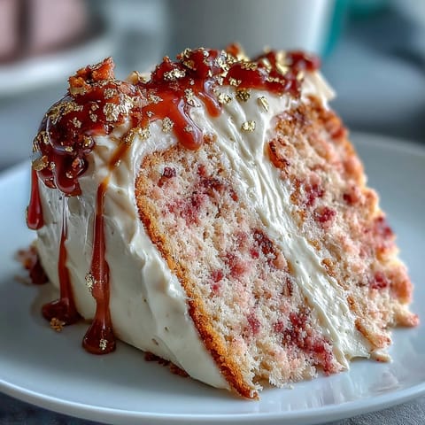 Moist pink Rosé Velvet Cake with a decadent cream cheese frosting.