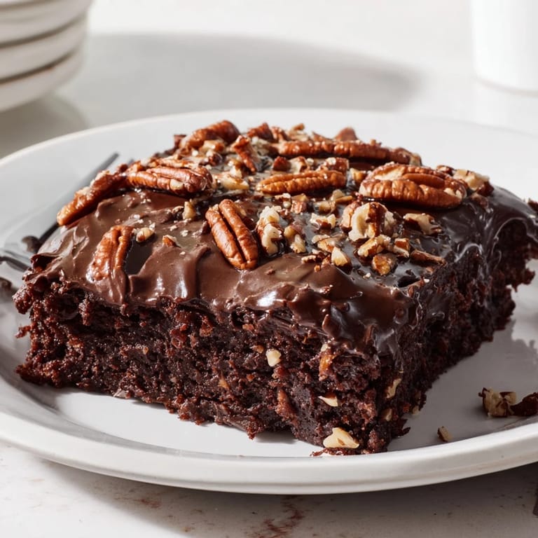 Imagine a moist, warm Texas Sheet Cake, freshly baked, iced with glorious, glistening chocolate frosting.