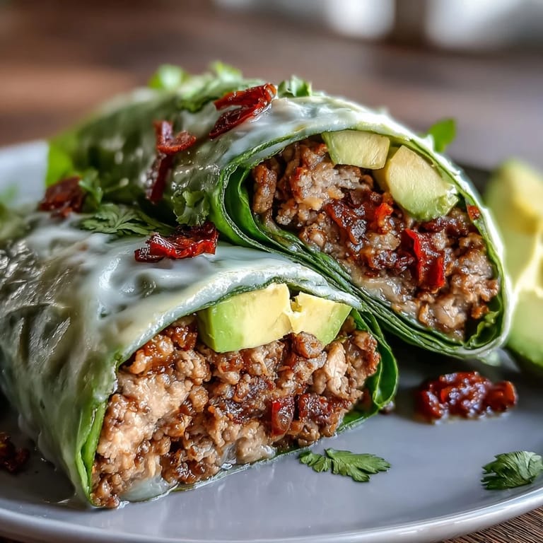 Quick turkey taco lettuce wraps served with colorful bell peppers, tomatoes, and creamy avocado for a fresh, satisfying meal.  