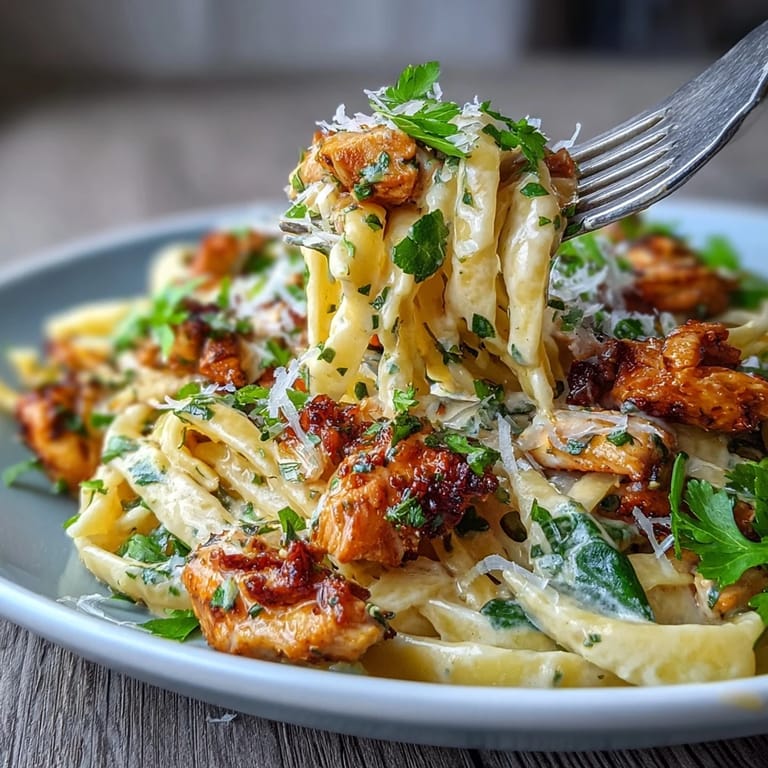 Golden chicken and tender orzo simmered in lemon-garlic broth with vibrant spinach and Parmesan cheese.  