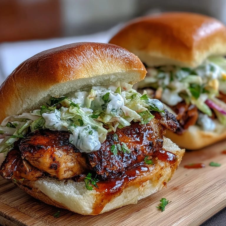 Golden toasted slider buns stuffed with BBQ chicken and crunchy coleslaw, a flavorful handheld treat for July 4th.
