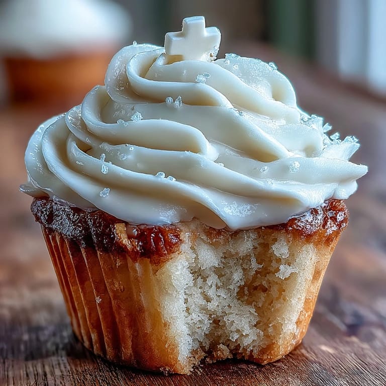 Celebrate with these vanilla Communion cupcakes featuring sweet buttercream and a fondant cross.