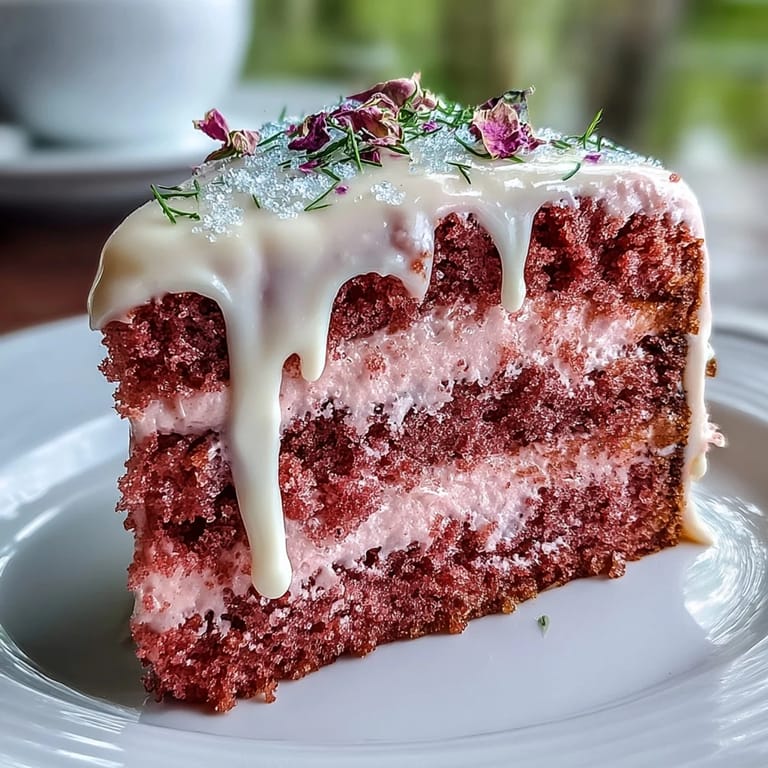 A beautiful pink Bridal Shower Rosé Velvet Cake, showcasing a luscious gold drip finish.