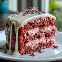 Bridal Shower Rosé Velvet Cake with elegant gold drip, perfect for celebrations.